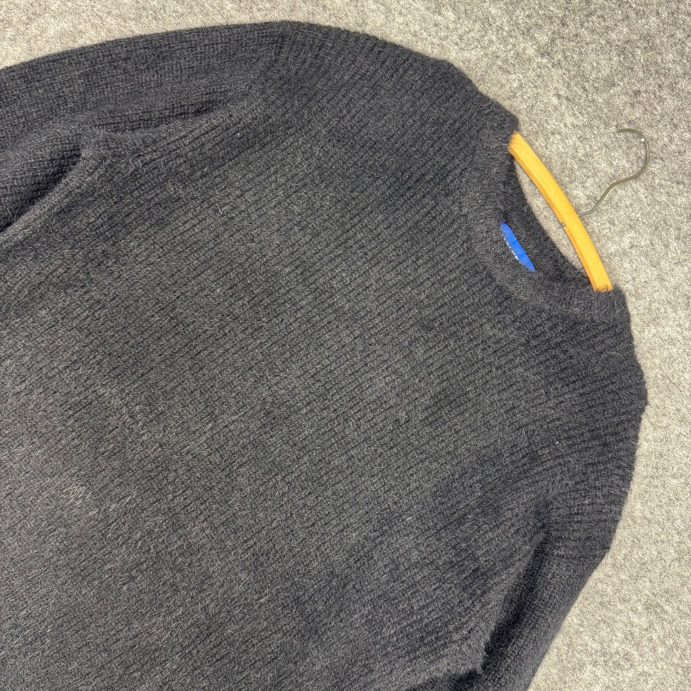 Aelfric Eden Womens XL Charcoal Gray Fuzzy‎ Knit Crewneck Sweater Oversized EUC